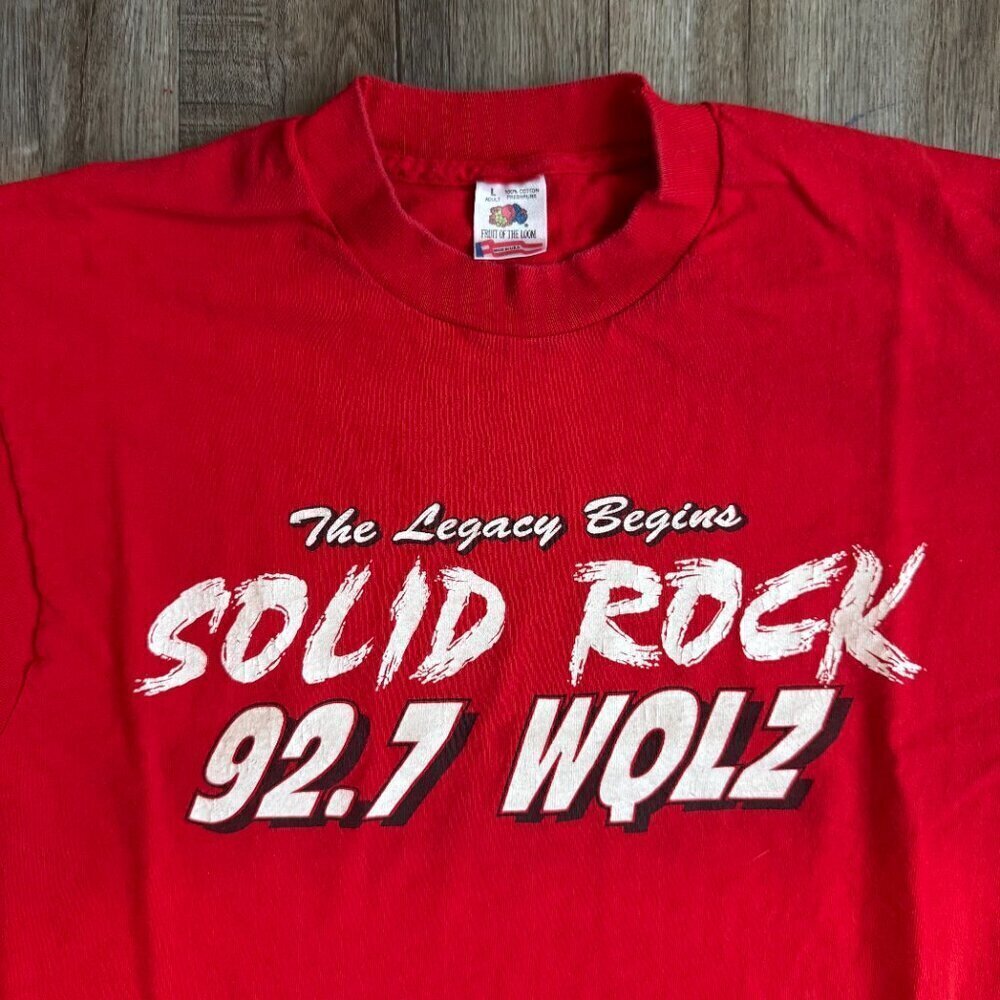 Vintage Red Rock Radio T Shirt Single Stitch Large - Picture 2 of 3